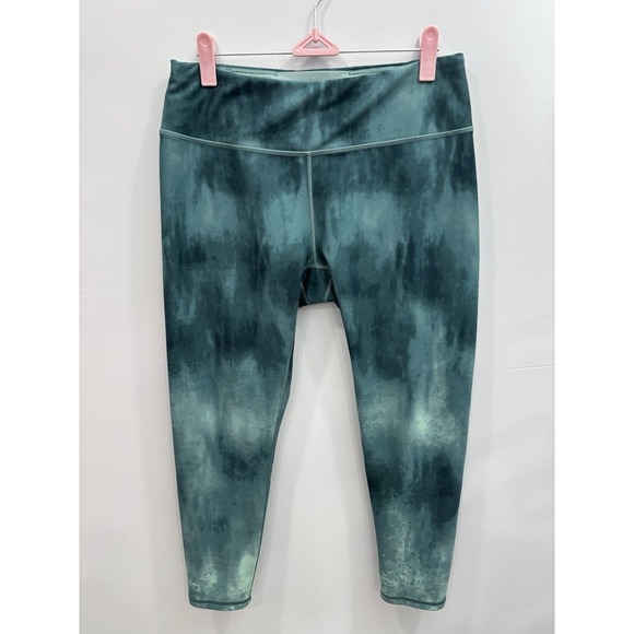 Calia Green Tie Dye Leggings High Rise Ankle Length Stretch Activewear Size L - Picture 4 of 8